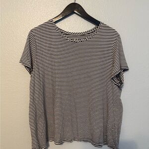 Cato Monochrome Striped Short Sleeve Tee